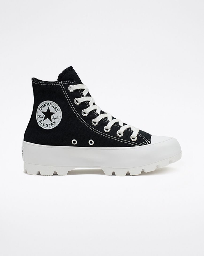 Tenisi Inalti Dama Converse Chuck Taylor All Star Lugged Negrii Albi Negrii | RO IOHFE913